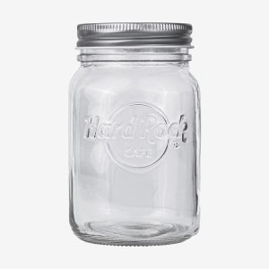 Logo Mason Jar with Straw Hole Lid
