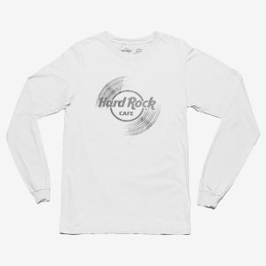 Adult Fit Vinyl Logo Longsleeve Tee in White